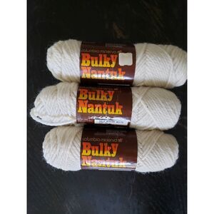 Three‎ Vtg Columbia Minerva Bulky Nantuk Winter White Orion Acrylic Yarn 2oz X3